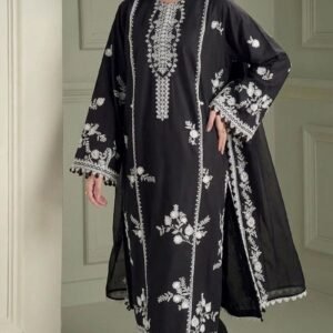 Embroidered Dhanak 3-Piece Suit